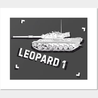 Leopard 1 side view shabby image Posters and Art